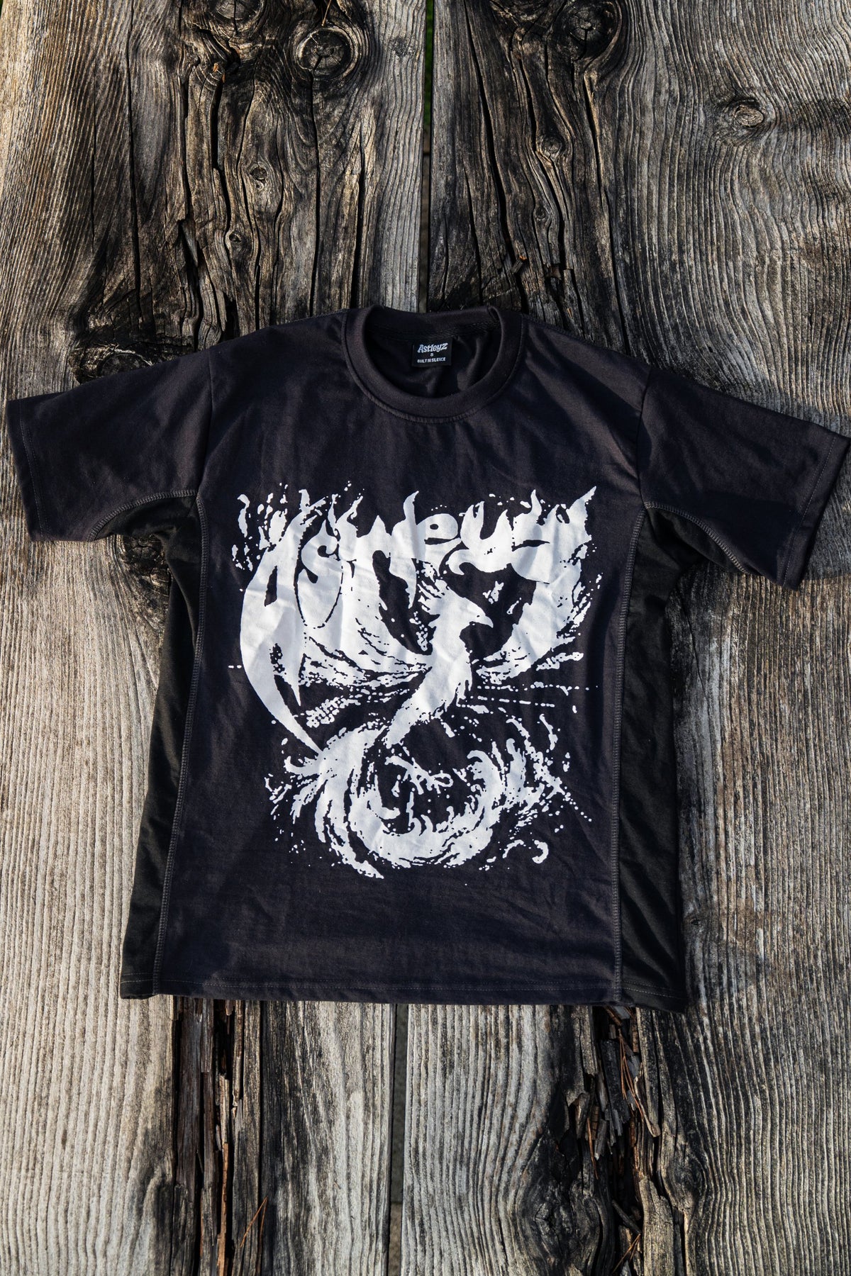 Astleyz Phoenix Tee – on wood