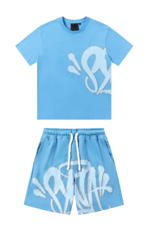 Graffiti Short Set Baby Blue