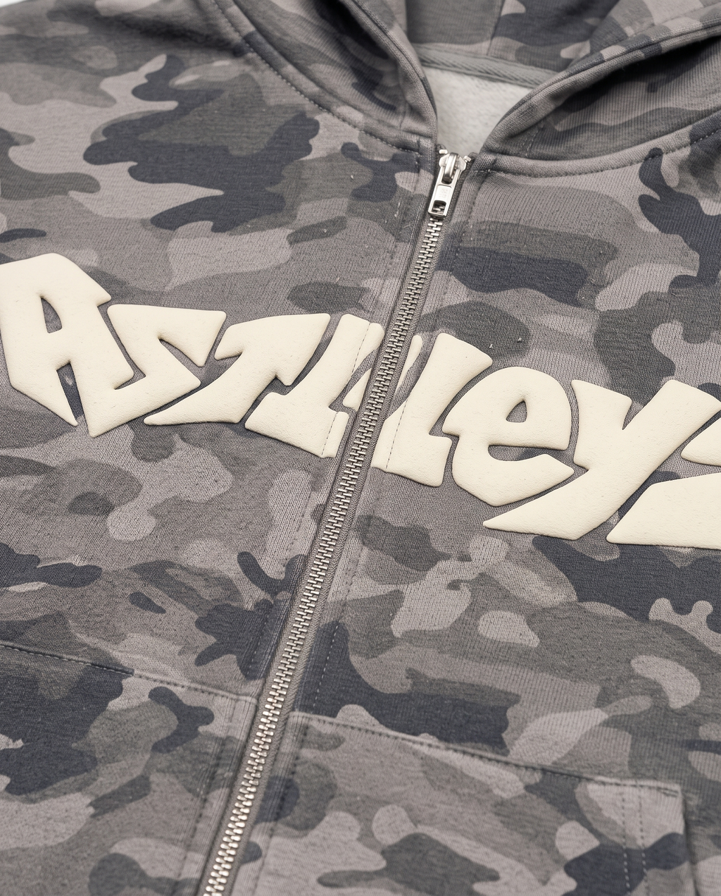 Astleyz Concrete Camo Set – puff print detail