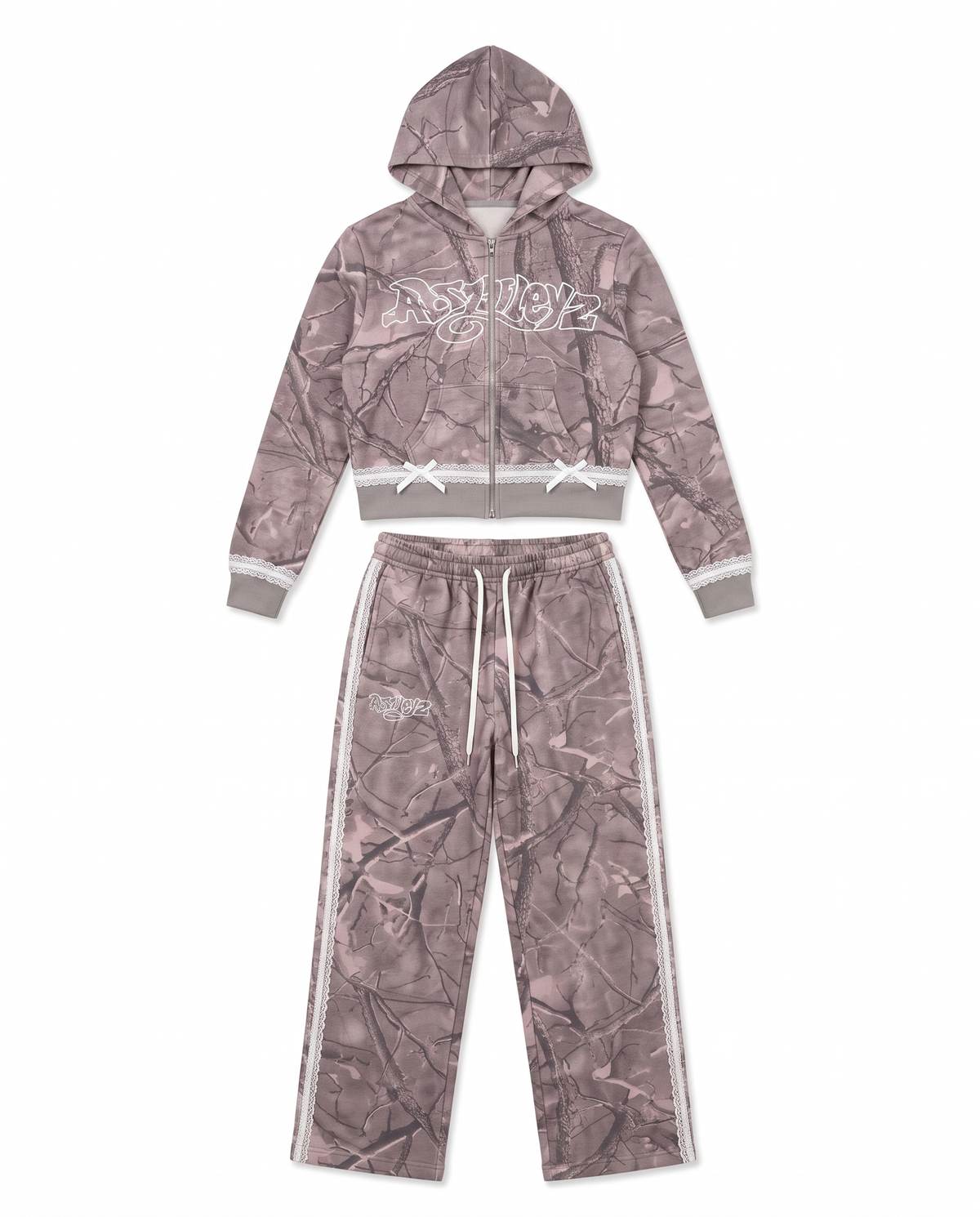 Astleyz Lace Camo Set – flat lay