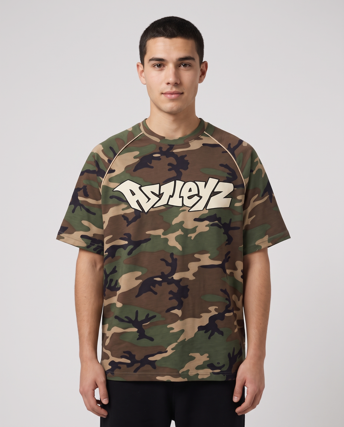 Astleyz Woodland Raglan Tee – worn